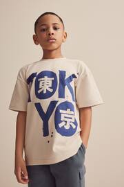Natural Tokyo Oversized Fit Short Sleeve Graphic T-Shirt (3-16yrs) - Image 2 of 5
