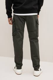 Dark Khaki Green Slim Fit Zip Detail Stretch Cargo Shorts - Image 9 of 9