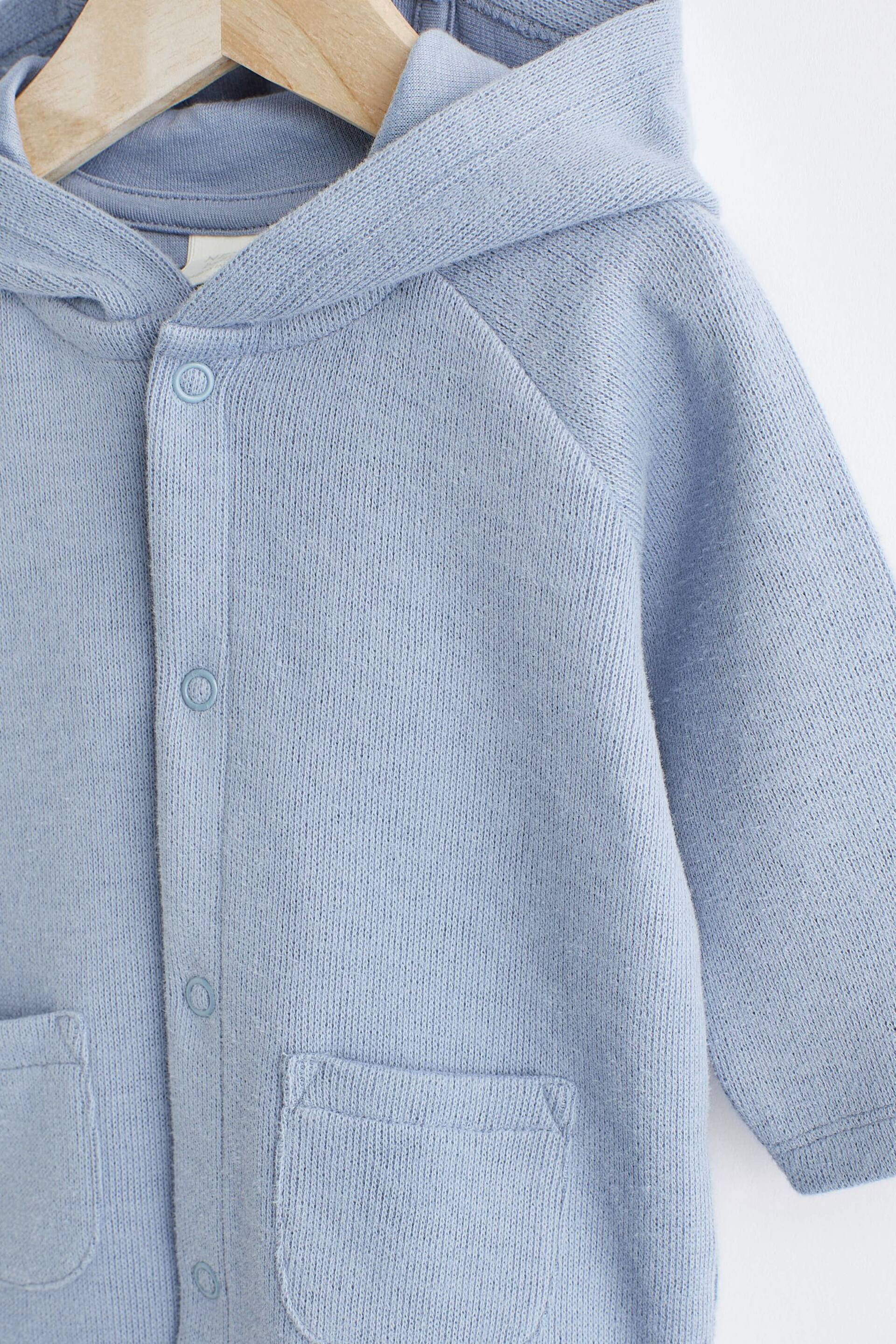 Blue Baby Soft Brushed Cotton Hooded Jacket (0mths-3yrs) - Image 4 of 10