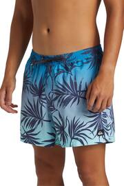 Quiksilver Blue Gradient Leaf Print Volley Shorts - Image 4 of 7
