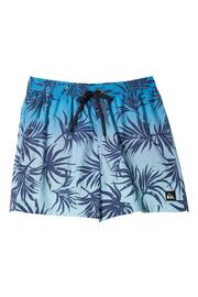 Quiksilver Blue Gradient Leaf Print Volley Shorts - Image 6 of 7