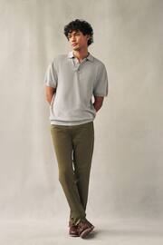 Grey Knitted Bubble Textured Regular Fit Polo Shirt - Image 2 of 7