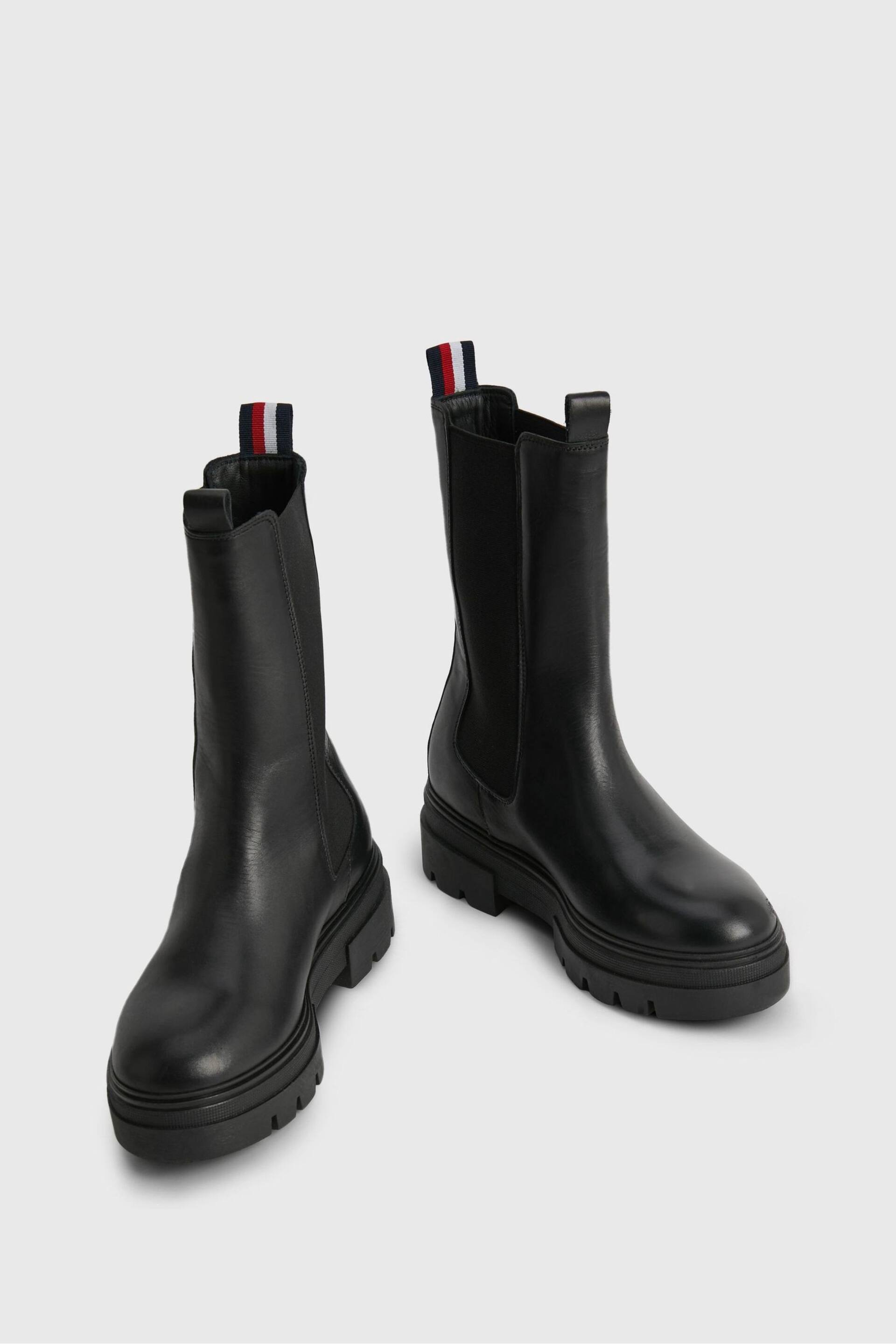 Tommy Hilfiger High Rise Chelsea Black Boots - Image 4 of 6