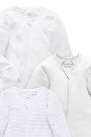 Purebaby Zip Sleepsuits 4 Pack - Image 2 of 2