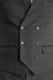 Green Slim Trimmed Check Suit: Waistcoat - Image 4 of 11