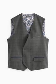 Green Slim Trimmed Check Suit: Waistcoat - Image 5 of 11