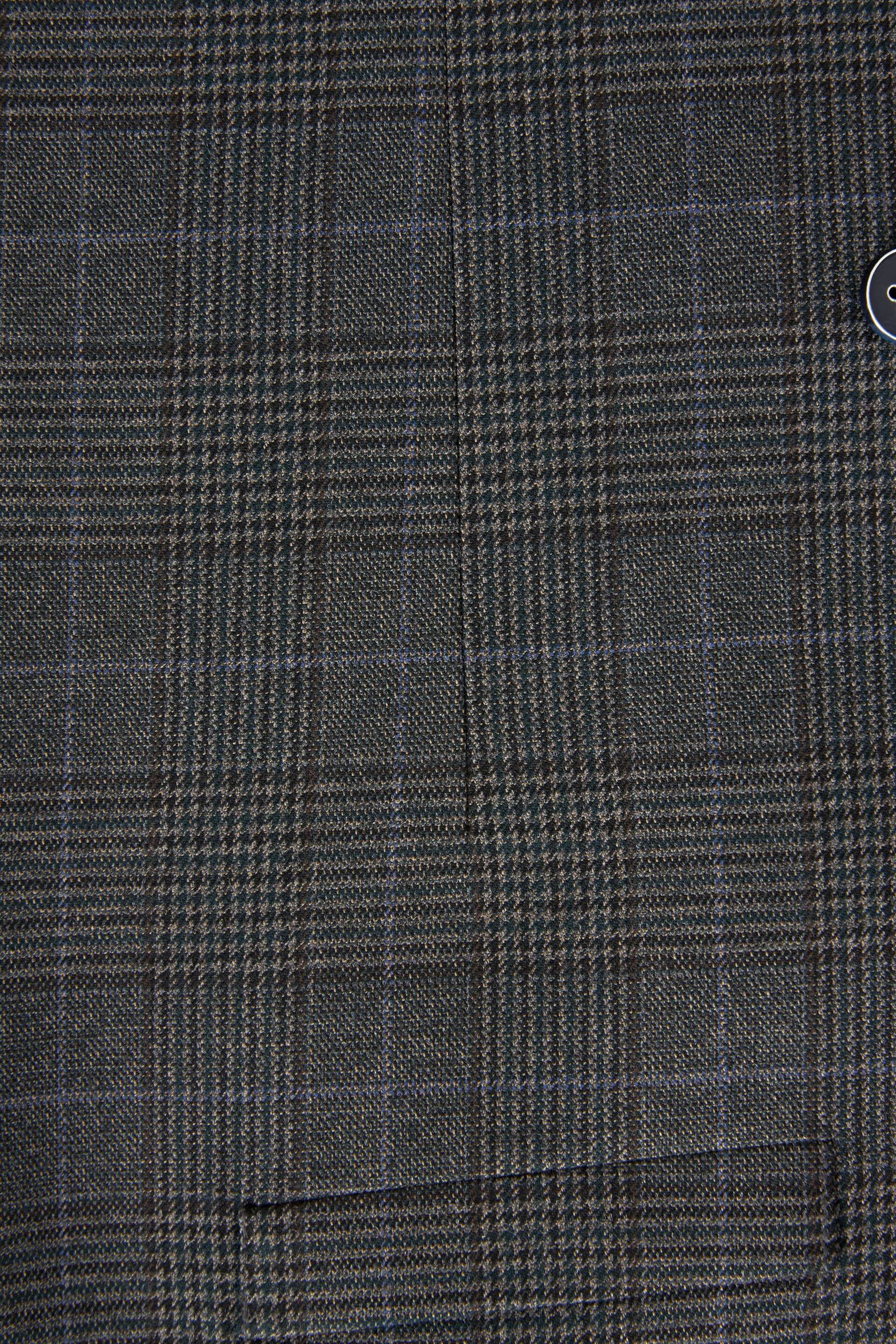 Green Slim Trimmed Check Suit: Waistcoat - Image 9 of 11