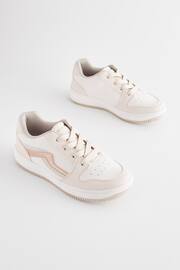 Neutral Gold Lace-Up Trainers - Image 1 of 4