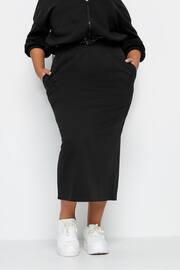 Yours Curve Black Sweat Skirt - Image 1 of 4