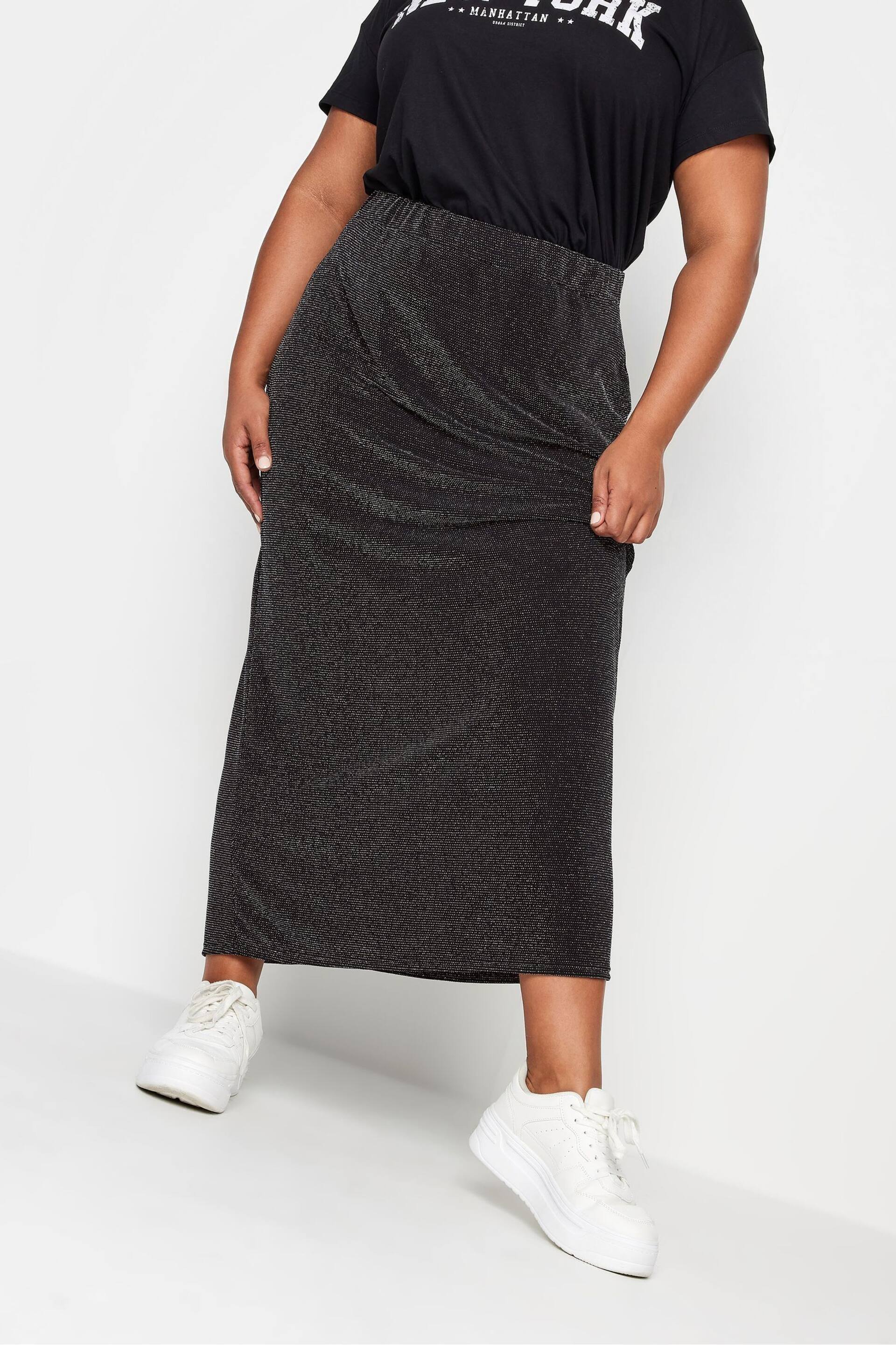 Yours Curve Black Brillo Tube Skirt - Image 1 of 5