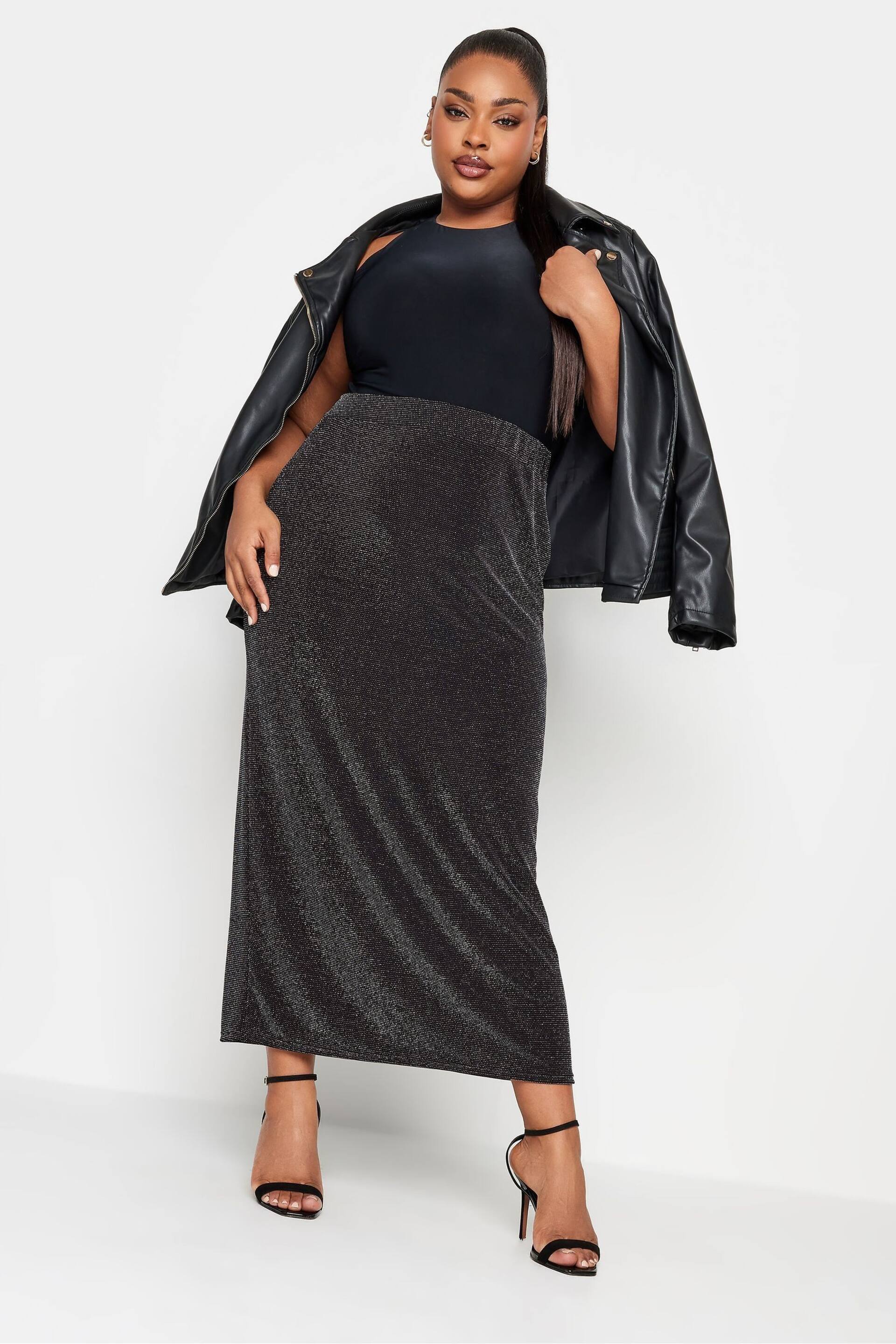 Yours Curve Black Brillo Tube Skirt - Image 4 of 5