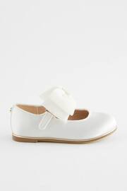 Baker by Ted Baker Girls Ivory Satin Mary Jane Shoes with Organza Bow - Image 1 of 5