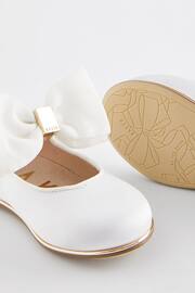 Baker by Ted Baker Girls Ivory Satin Mary Jane Shoes with Organza Bow - Image 5 of 5