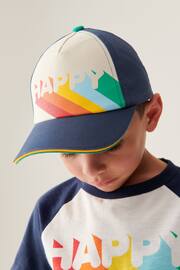 Little Bird by Jools Oliver Navy Happy Rainbow Baseball Cap - Image 1 of 6