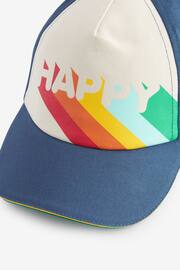 Little Bird by Jools Oliver Navy Happy Rainbow Baseball Cap - Image 6 of 6