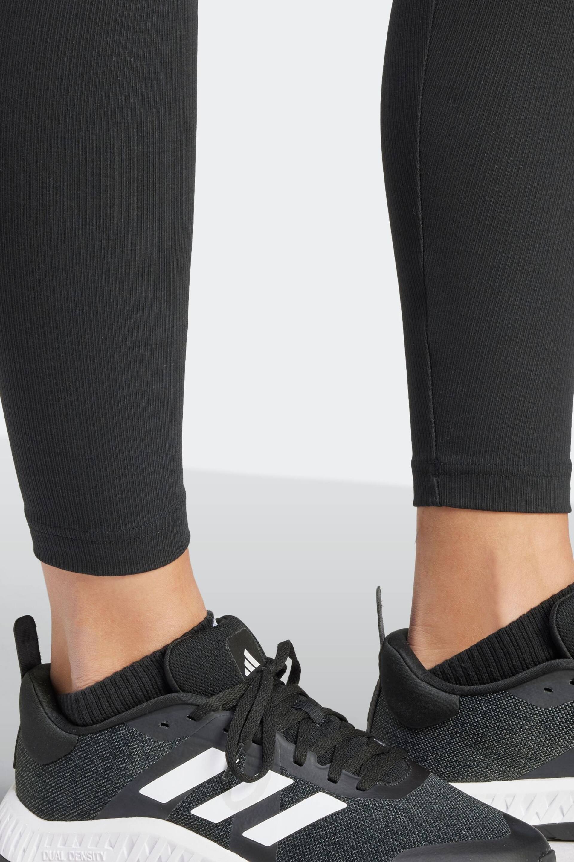 adidas Black Maternity Sportswear Ribbed High Waist 7/8 Leggings - Image 5 of 6