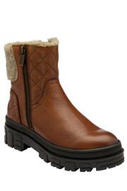 Lotus Brown Leather Zip-Up Ankle Boots - Image 1 of 4