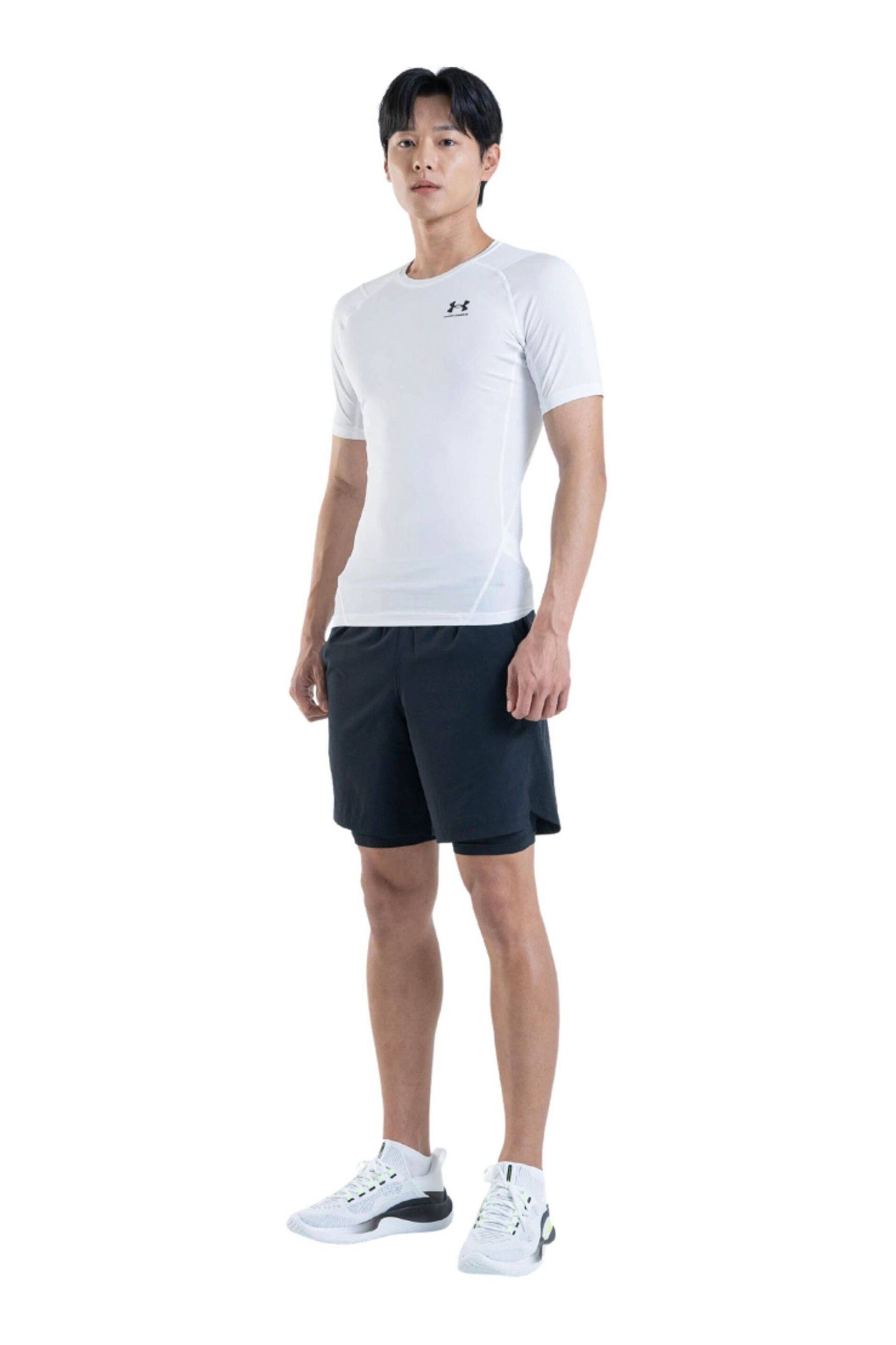 Under Armour White/Black Heatgear Short Sleeve Compression Top - Image 2 of 4