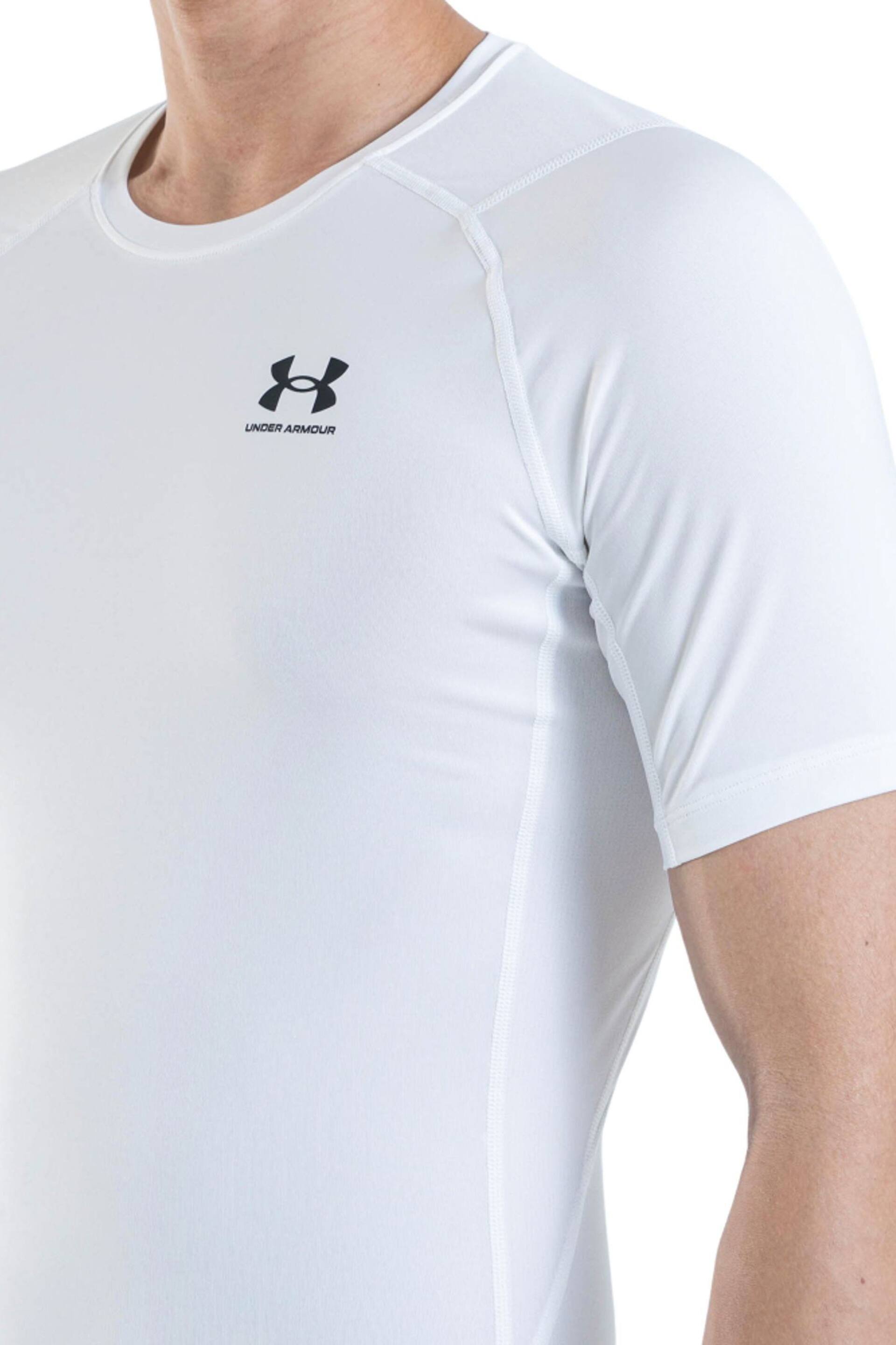 Under Armour White/Black Heatgear Short Sleeve Compression Top - Image 3 of 4