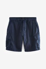 Navy Cotton Linen Cargo Shorts - Image 7 of 9