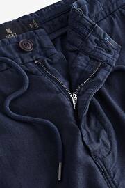 Navy Cotton Linen Cargo Shorts - Image 8 of 9