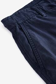 Navy Cotton Linen Cargo Shorts - Image 9 of 9