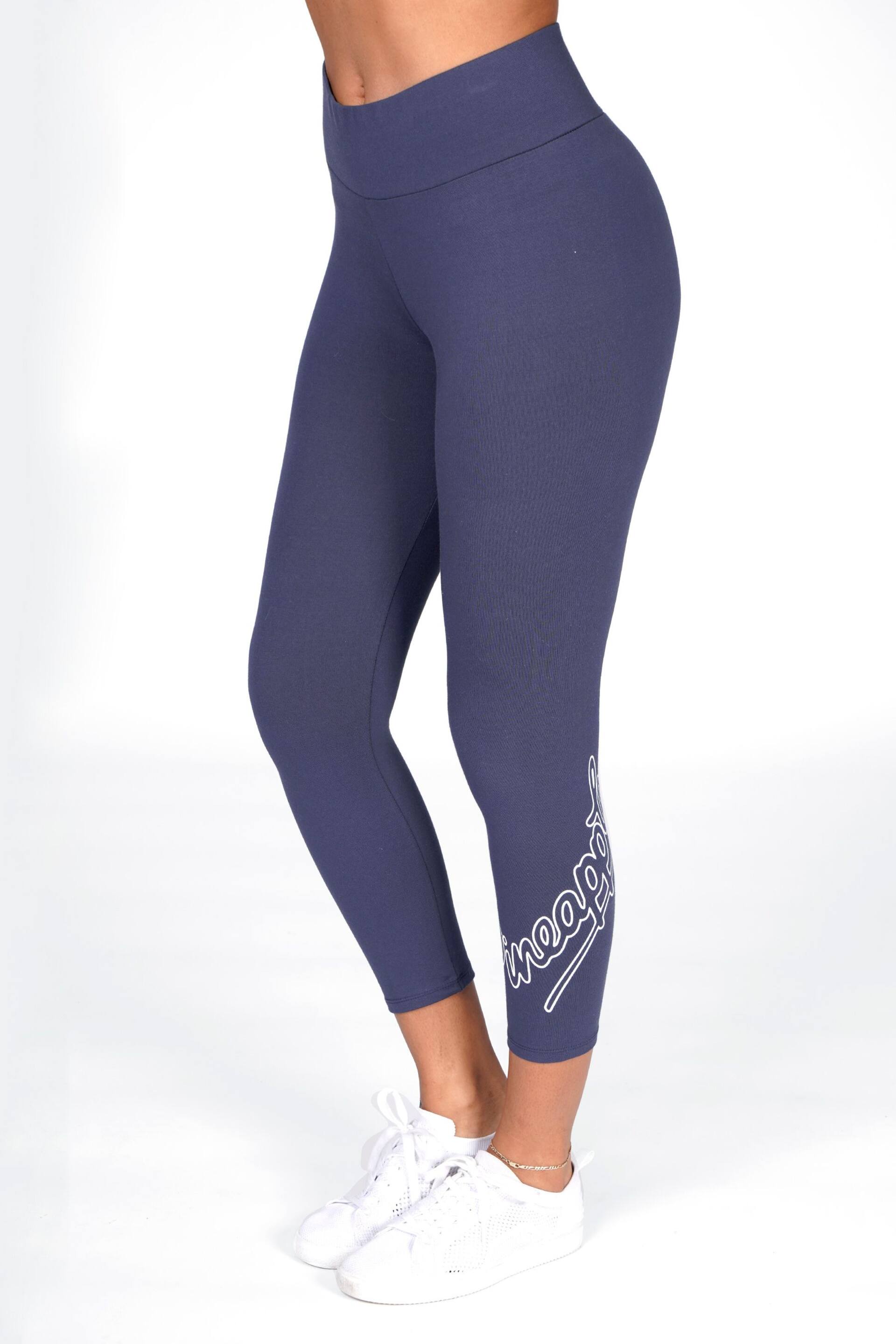 Pineapple Grey Logo High Waisted Crop Leggings - Image 1 of 4