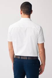 White Regular Fit Easy Care Short Sleeve Shirts 2 Pack - Image 3 of 4