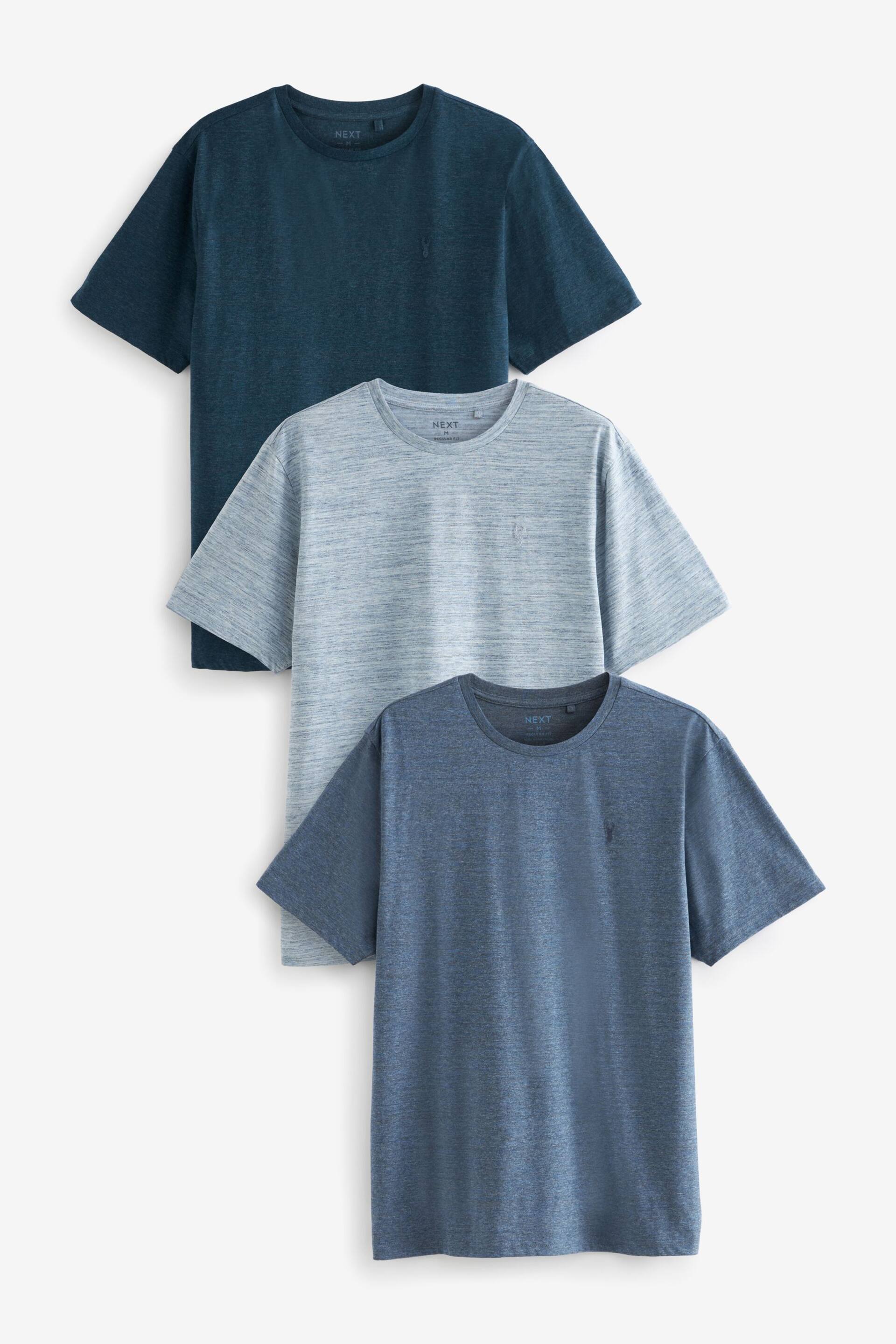 Blue/Navy 3PK Stag Marl T-Shirts - Image 9 of 14