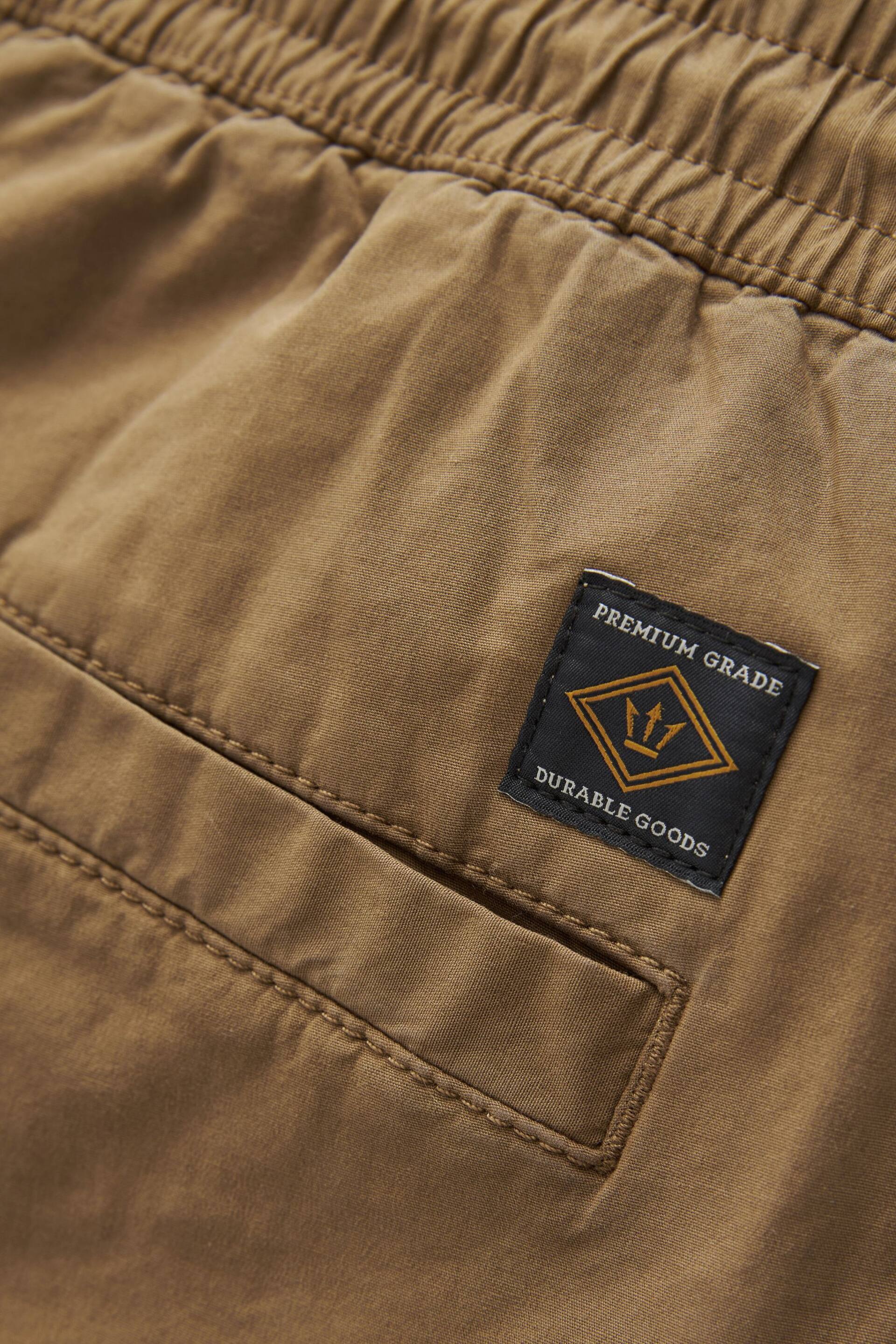 Tan Brown Regular Tapered Stretch Utility Cargo Trousers - Image 6 of 7