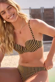 Rockett St George Black/Gold Metallic Stripe Padding Wired Bikini Top - Image 2 of 6