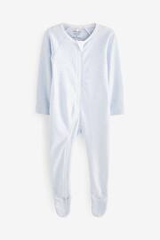 Purebaby Zip Sleepsuits 4 Pack - Image 3 of 7