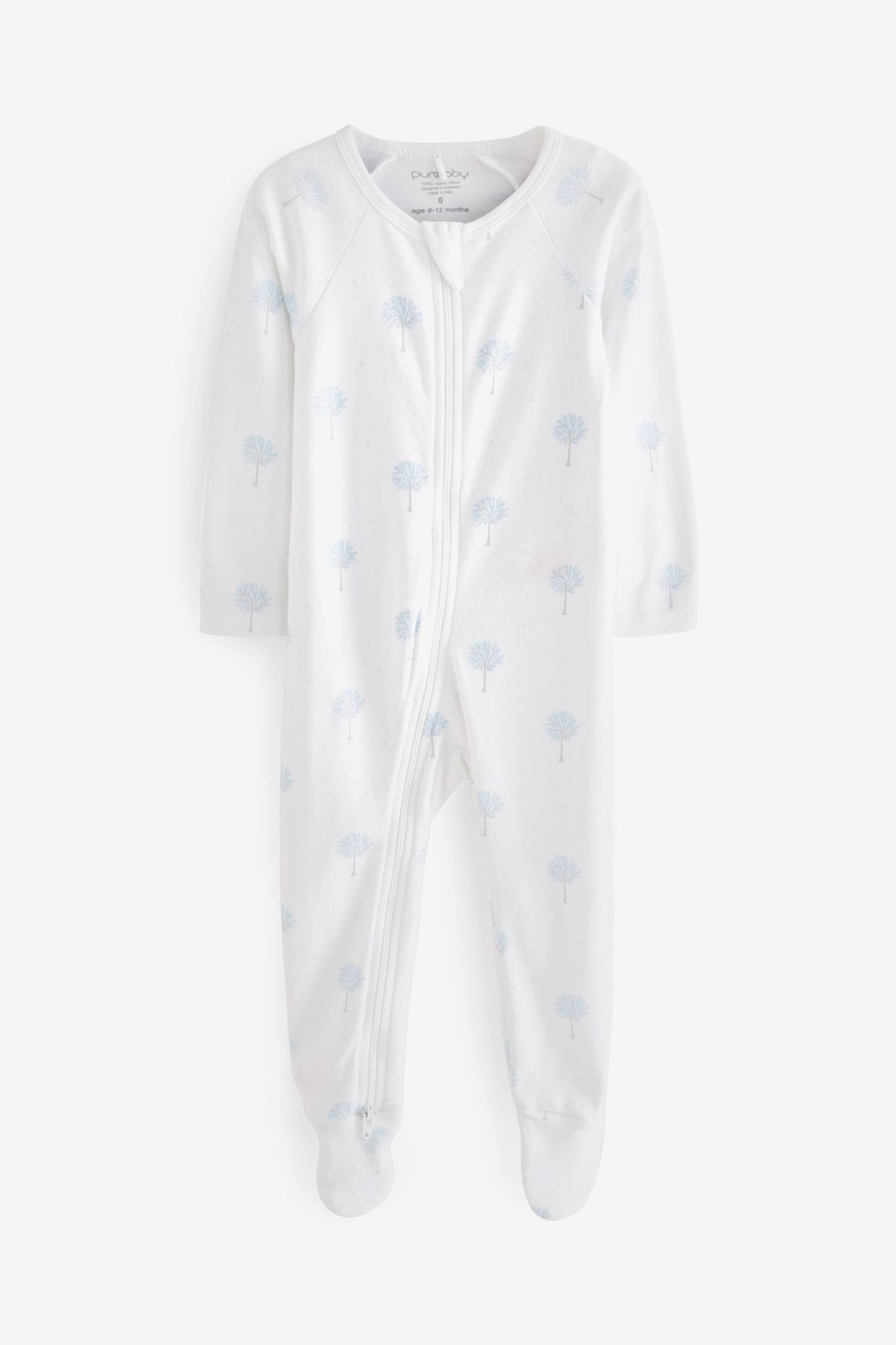 Purebaby Zip Sleepsuits 4 Pack - Image 6 of 7