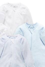 Purebaby Zip Sleepsuits 4 Pack - Image 7 of 7