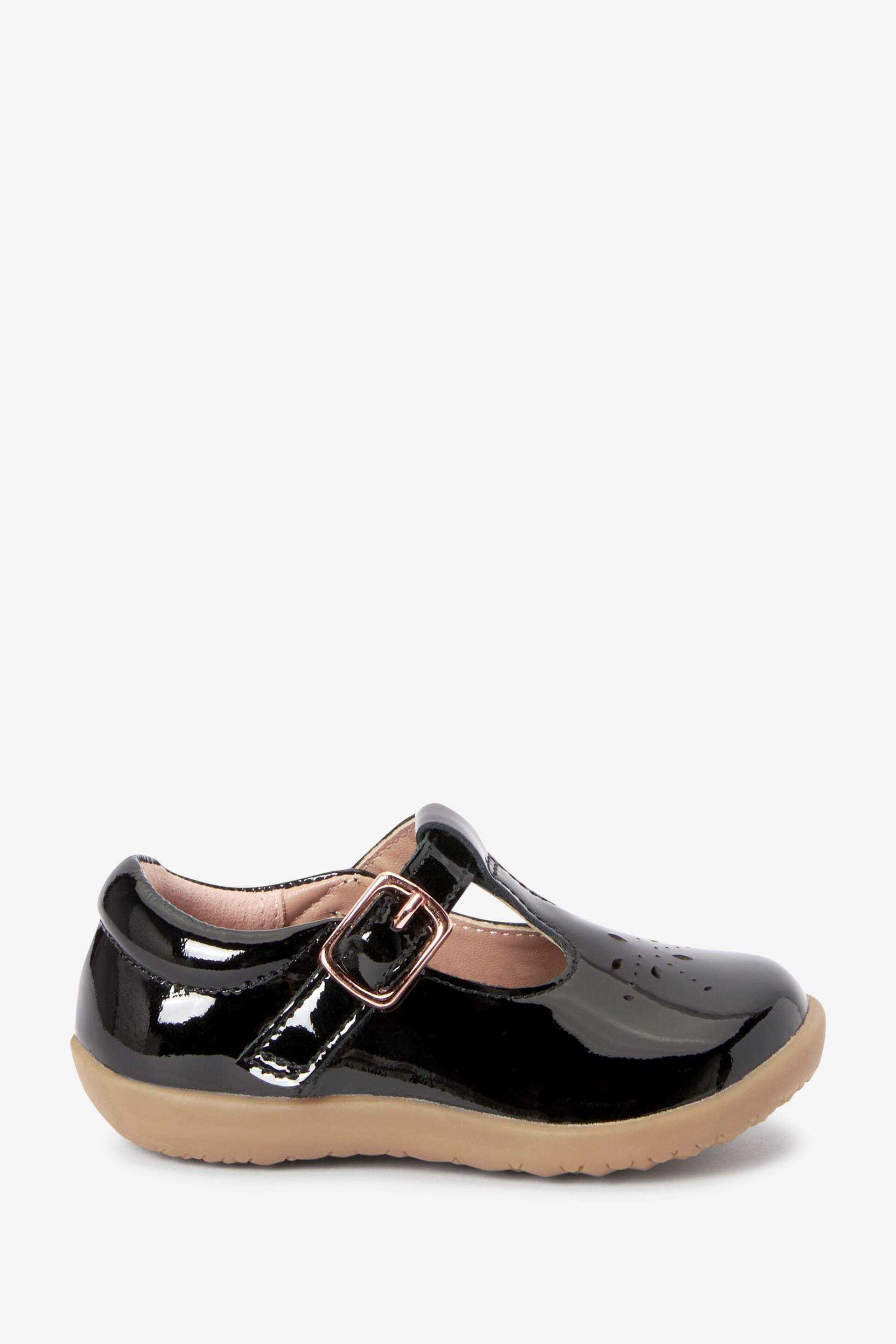 Black Patent Leather Standard Fit (F) First Walker T-Bar Shoes - Image 1 of 4