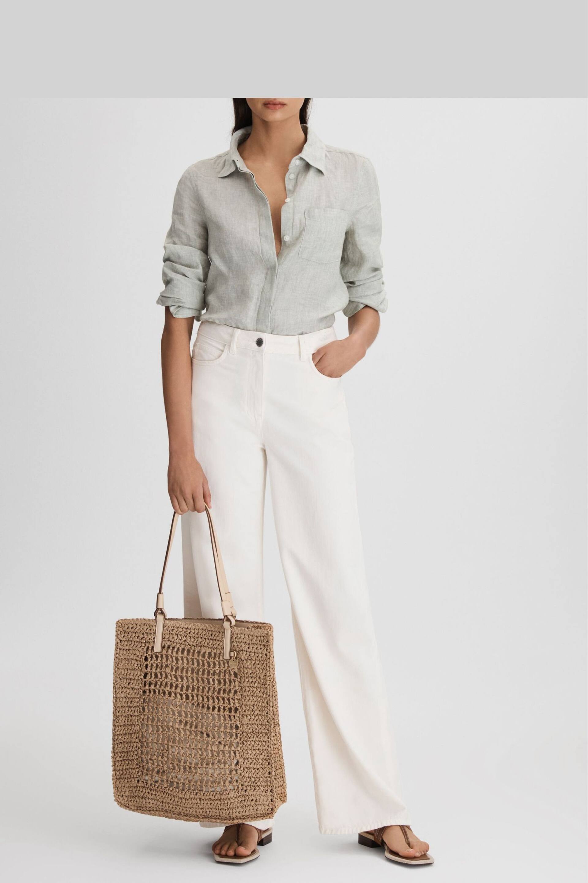 Reiss Natural Maria Woven Tote Bag - Image 2 of 5