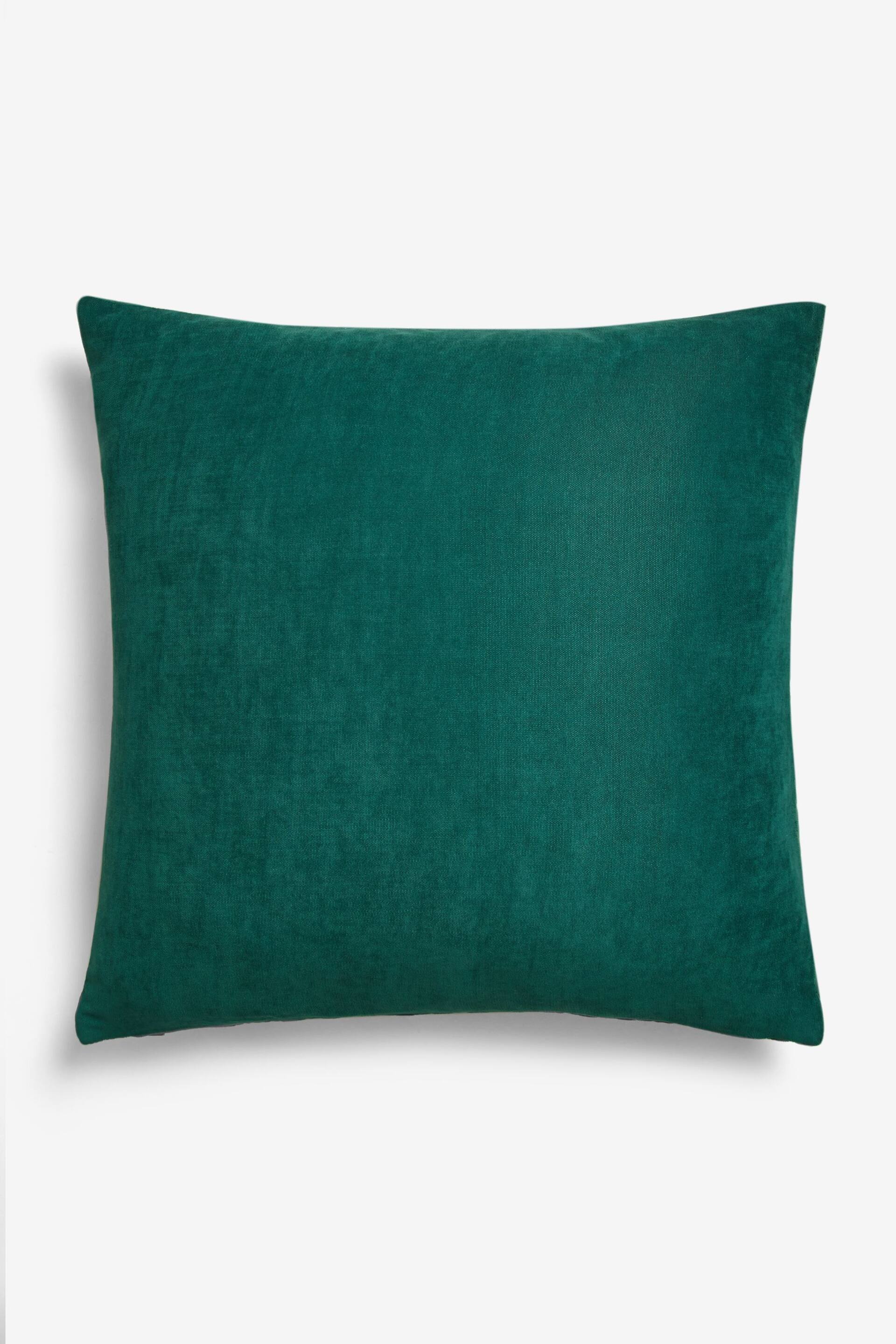 Bottle Green Velvet Quilted Hamilton 50 x 50 Cushion - Image 8 of 8