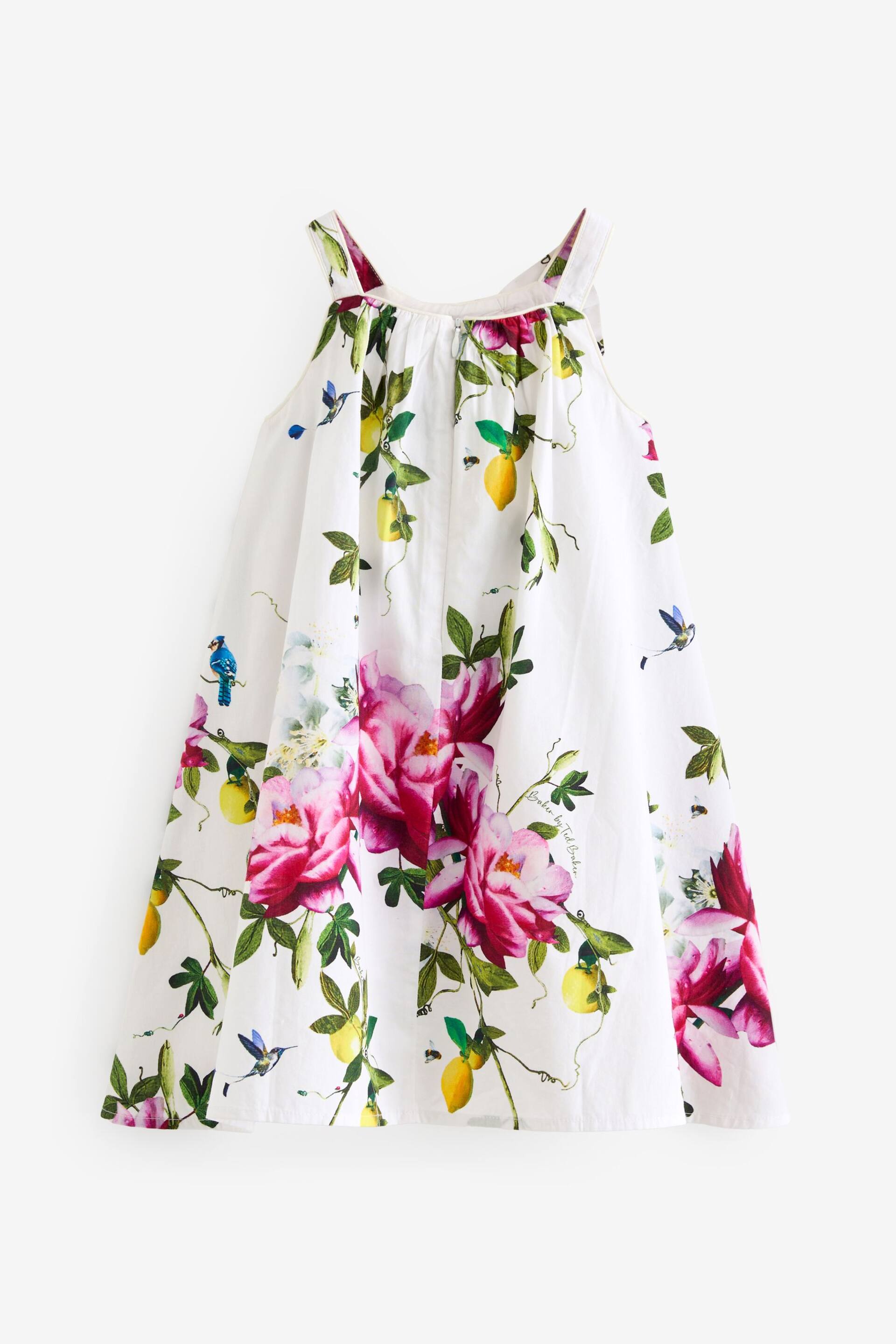 Baker by Ted Baker Floral Bow Woven White Dress - Image 7 of 11