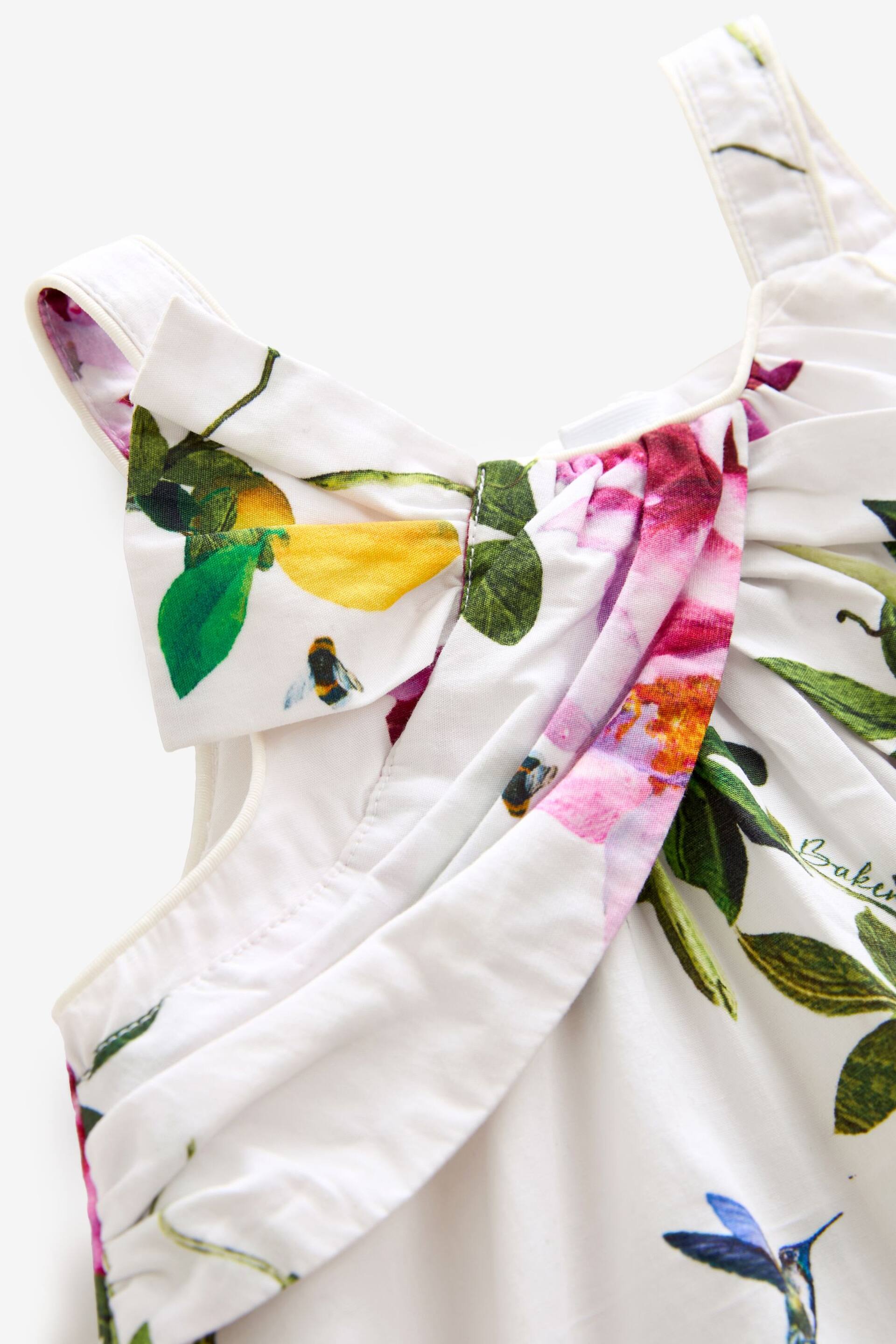 Baker by Ted Baker Floral Bow Woven White Dress - Image 9 of 11