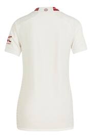 adidas White Manchester United Third Authentic Shirt 2023-24 Womens - Image 3 of 3