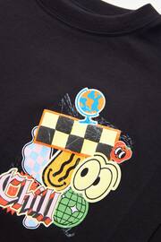 Black Stickers Oversized Fit Short Sleeve Graphic T-Shirt (3-16yrs) - Image 3 of 3