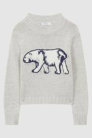 Reiss Grey Polli Junior Casual Knitted Polar Bear Jumper - Image 2 of 6