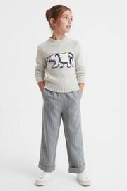 Reiss Grey Polli Junior Casual Knitted Polar Bear Jumper - Image 3 of 6