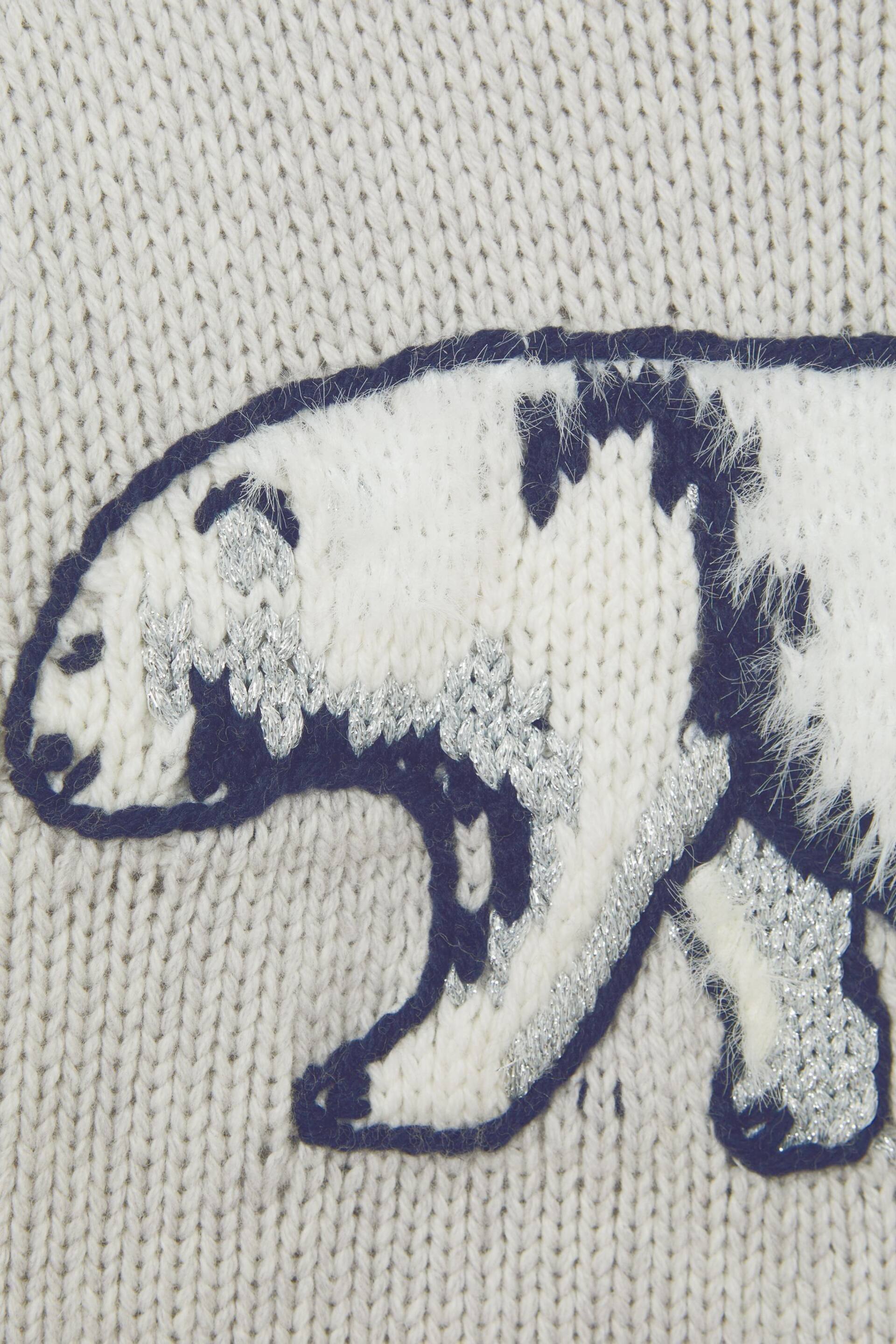 Reiss Grey Polli Junior Casual Knitted Polar Bear Jumper - Image 6 of 6