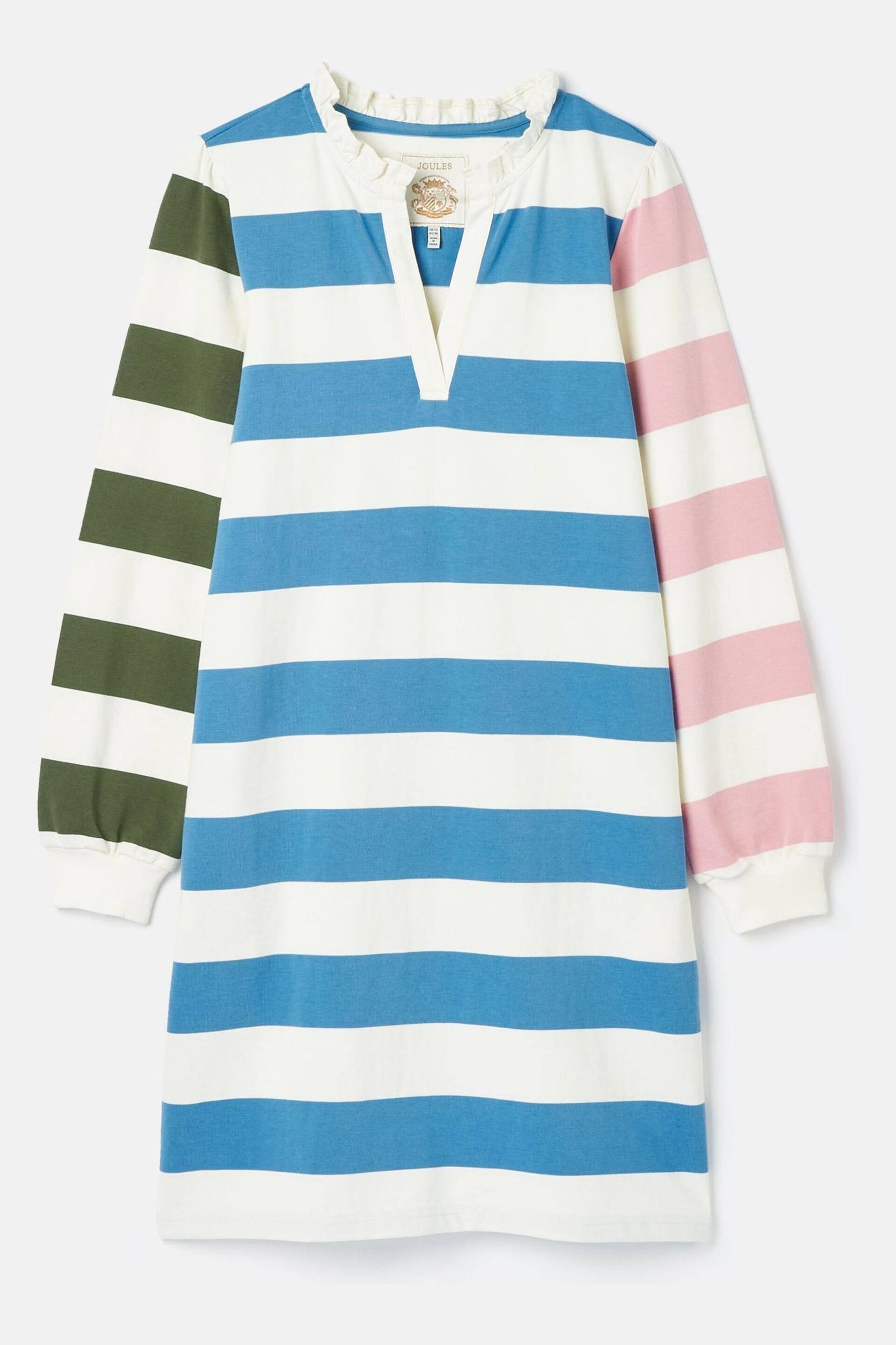 Joules Sophia Multi Striped Cotton Rugby Shirt Dress - Image 6 of 6