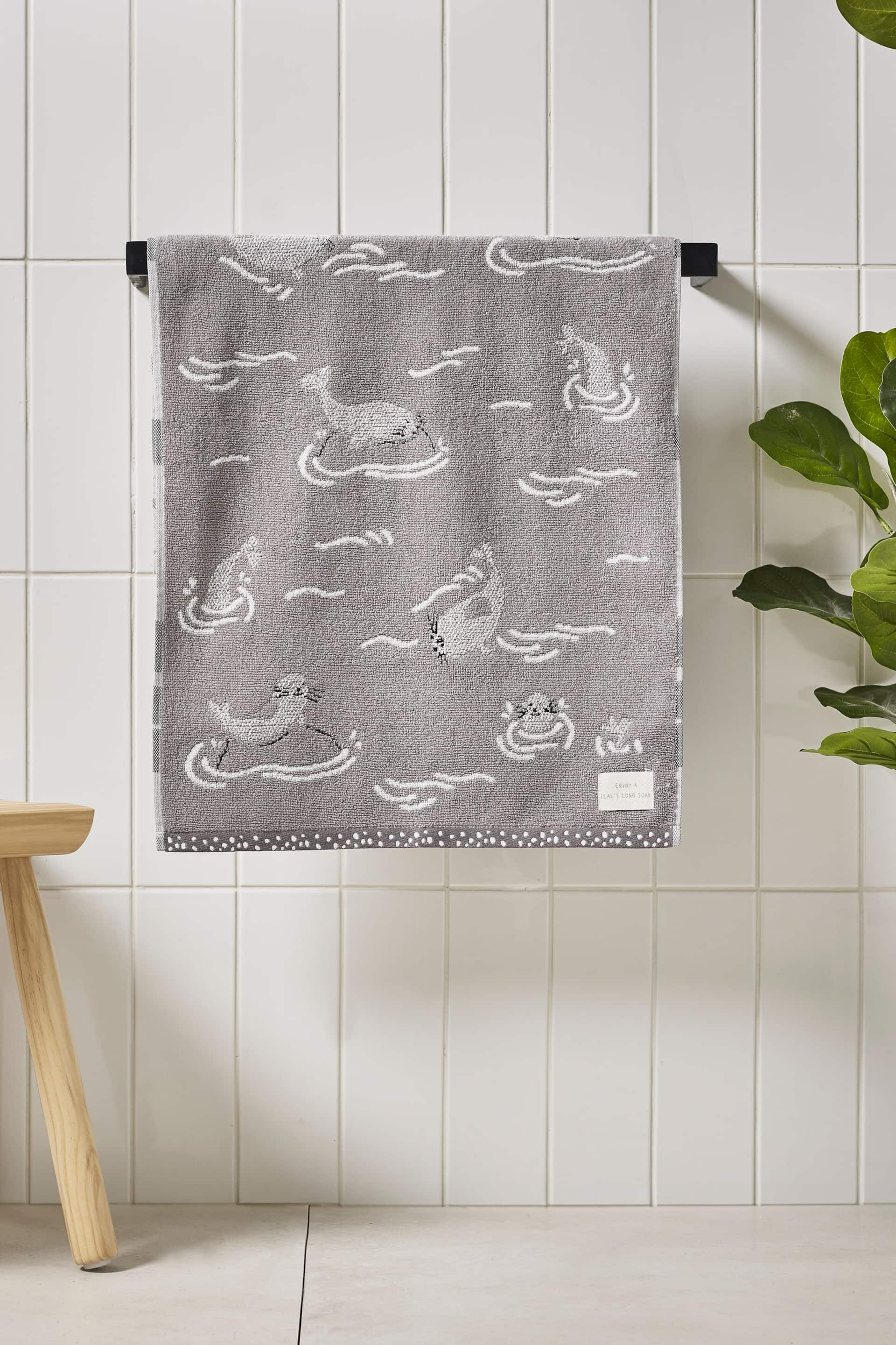 Grey Seal Towel 100% Cotton - Image 1 of 5