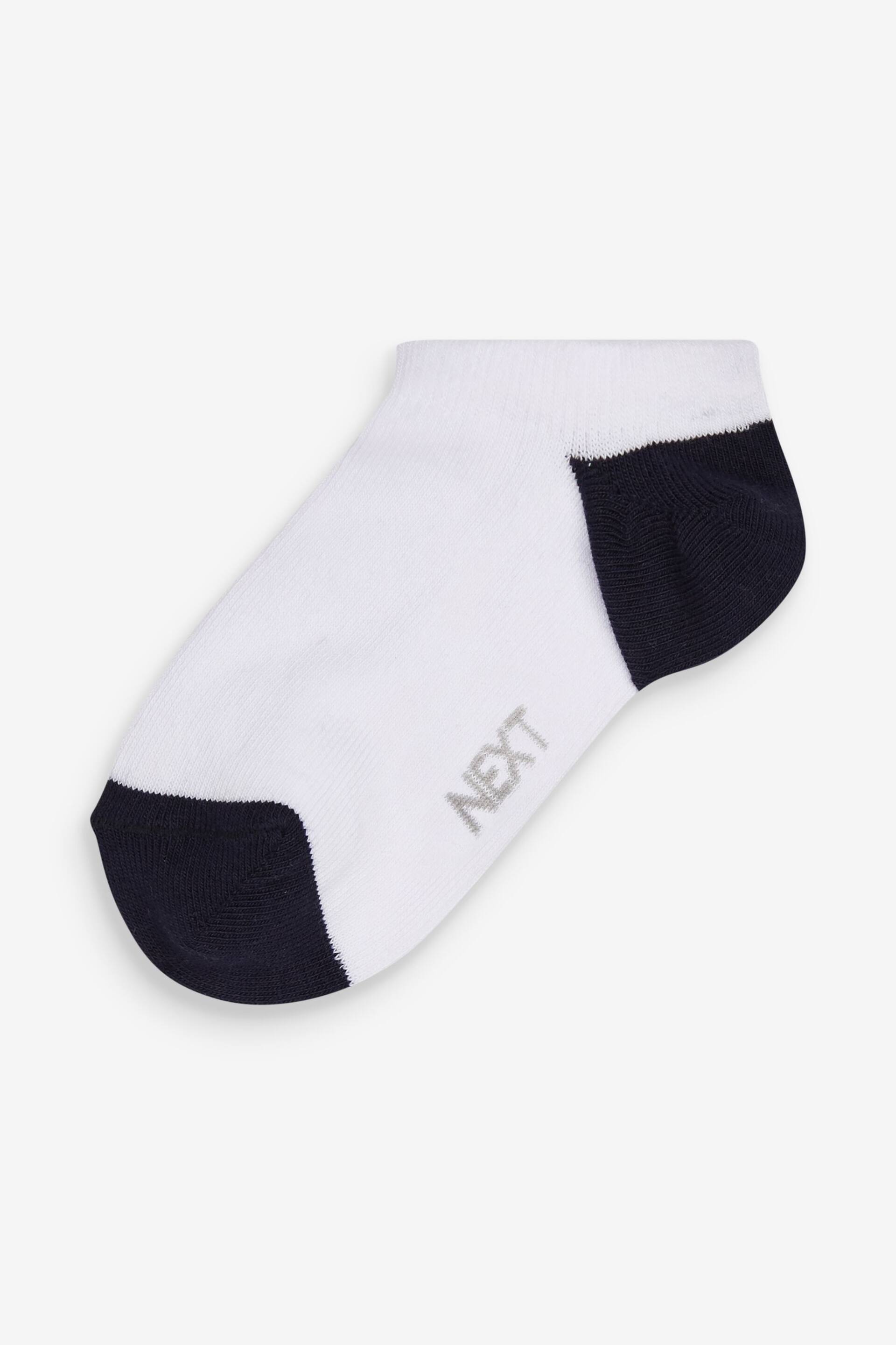 White 7 Pack No Show Cotton Rich Trainer Socks - Image 2 of 3