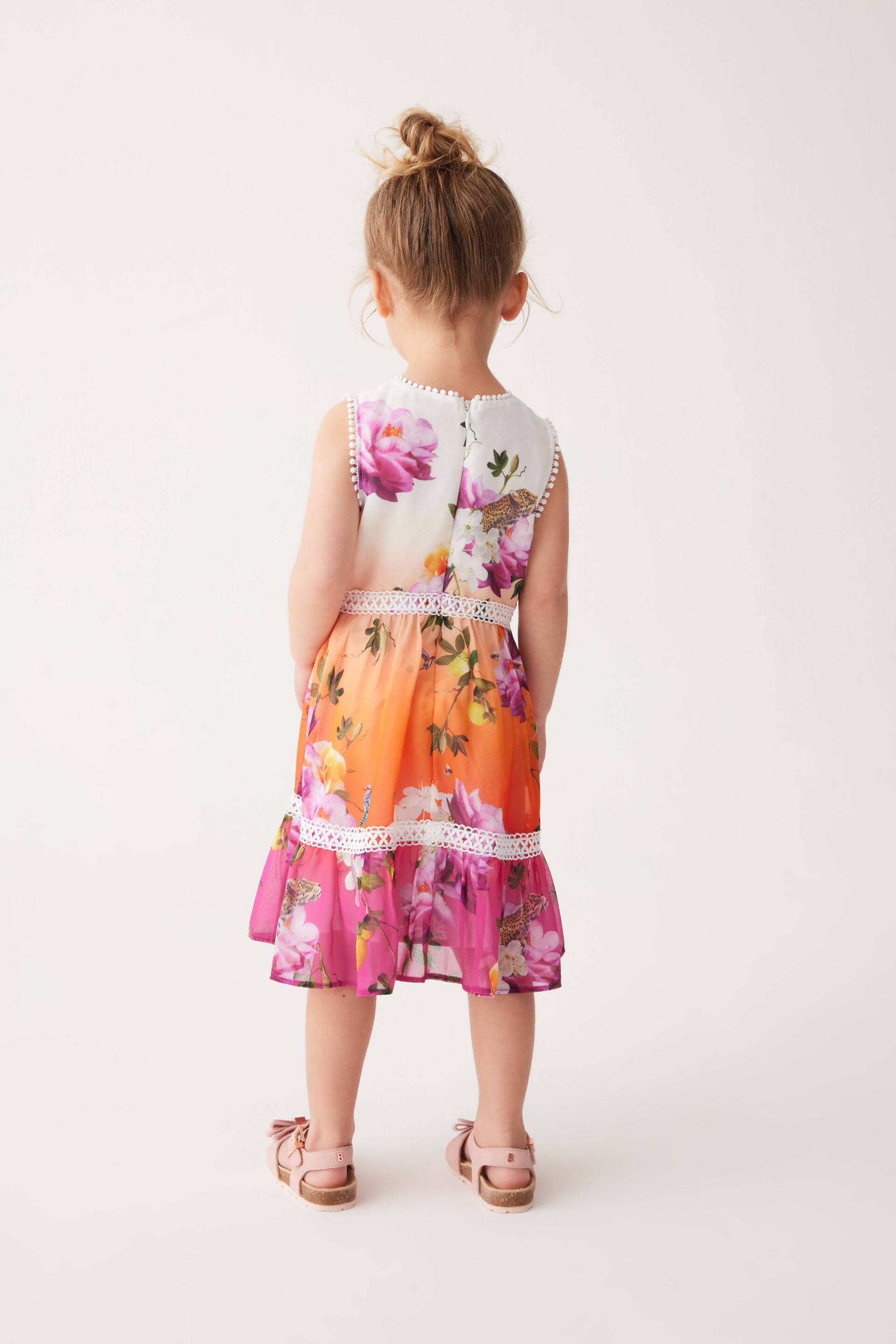 Baker by Ted Baker Multi Ombre Chiffon Dress - Image 2 of 9