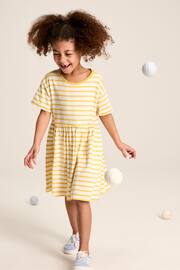 Joules Skye Yellow Striped Jersey T-Shirt Dress - Image 1 of 9