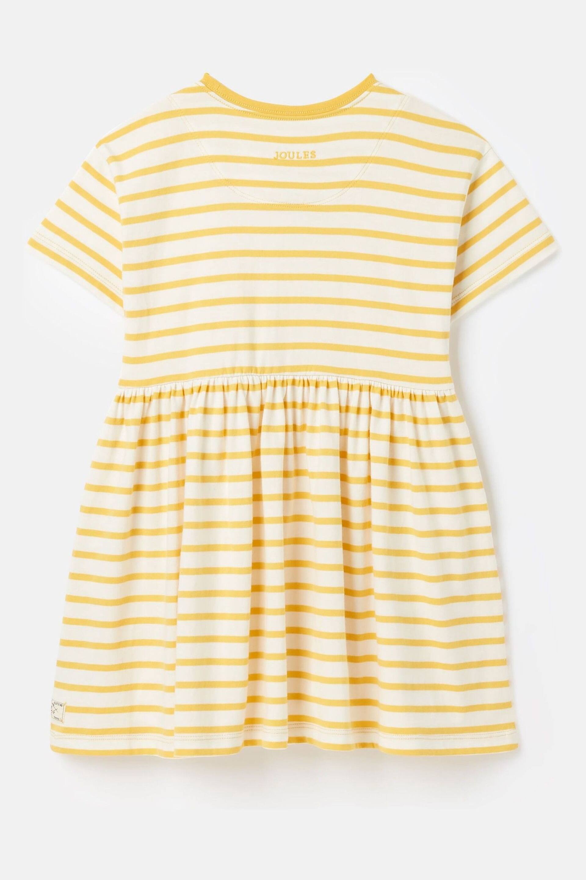 Joules Skye Yellow Striped Jersey T-Shirt Dress - Image 6 of 9